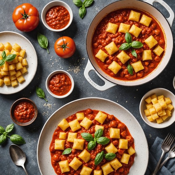 Comment préparer des gnocchis de polenta avec une sauce tomate maison ?
